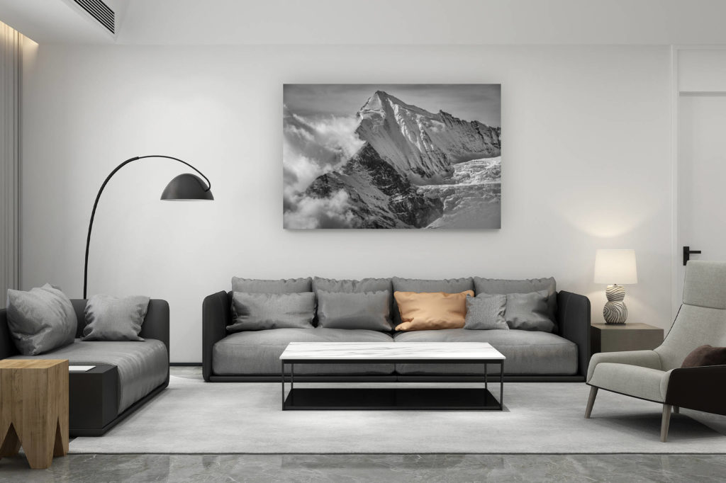 décoration salon contemporain suisse - cadeau amoureux de montagne suisse - Image montagne Weisshorn vu de Zermatt - Crans Montana