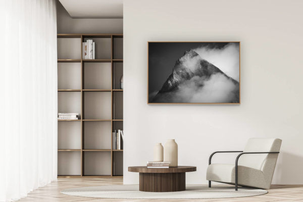décoration appartement moderne - art déco design - Weisshorn - photo montagne noir et blanc