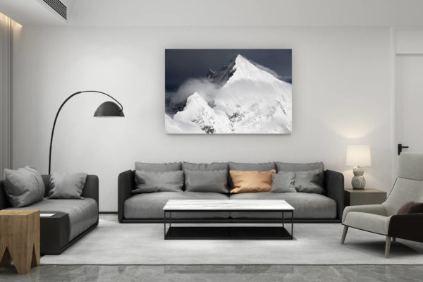 décoration salon contemporain suisse - cadeau amoureux de montagne suisse - Weisshorn - Schaligrat - Schalihorn - massif montagneux photos montagnes enneigees en Suisses