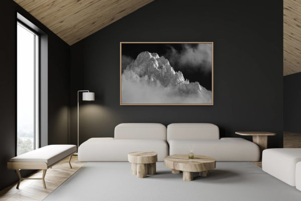 décoration chalet suisse - intérieur chalet suisse - photo montagne grand format - Massif du Mont-Blanc - Photo aiguille du Chardonnet