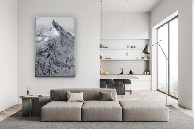 décoration salon suisse moderne - déco montagne photo grand format - Zinalrothorn -Val d'Anniviers - image paysage montagne