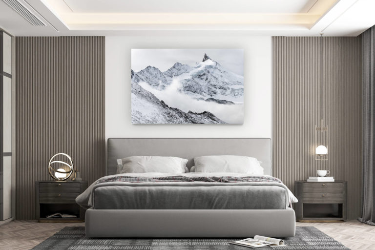 décoration murale chambre design - achat photo de montagne grand format - Premiere neige sur le Zinalrothorn - tableau photo paysage montagne prise par un photographe hautes alpes