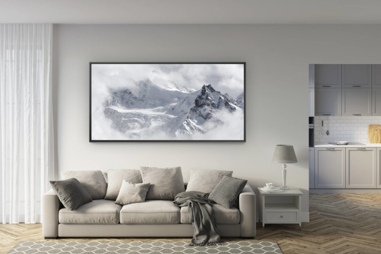 déco salon rénové - tendance photo montagne grand format - Val d'Anniviers - Image montagne suisse valais