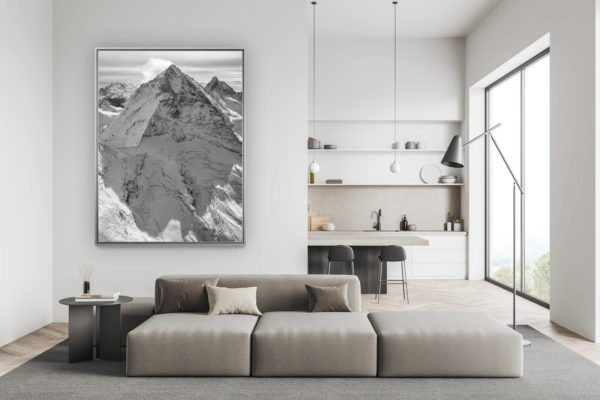 modern swiss living room decoration - mountain decoration large size photo -