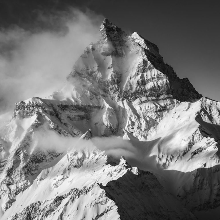 photo montagne noir et blanc - Dents du Midi photo de montagne portes du soleil