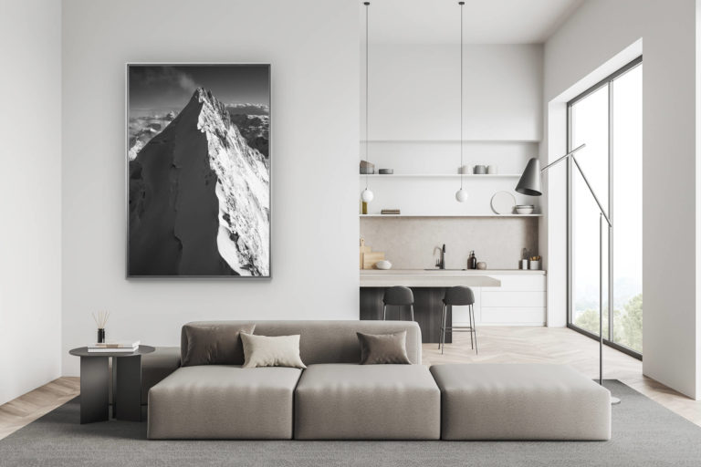 décoration salon suisse moderne - déco montagne photo grand format -