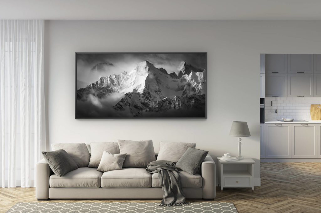 déco salon rénové - tendance photo montagne grand format - Image montagne Val de bagnes suisse -