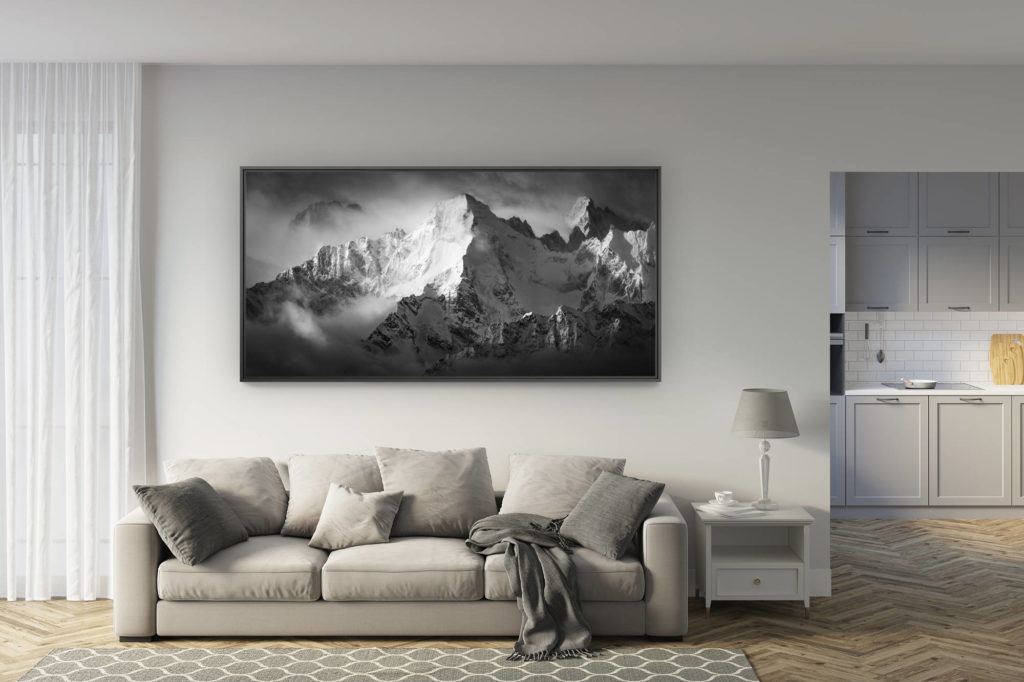 deko wohnzimmer renoviert - trend berg foto großformat - Bild berg Val de bagnes schweiz - - Bergbild