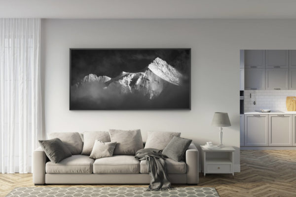 déco salon rénové - tendance photo montagne grand format - photo de montagne Val d'anniviers - Zinalrothorn