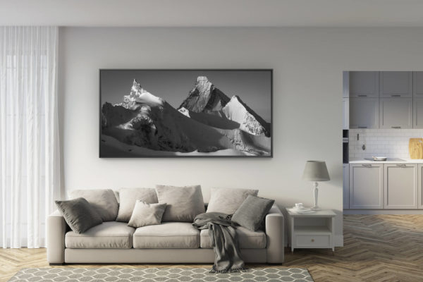 déco salon rénové - tendance photo montagne grand format - photo de montagne - photo alpes - image de montagne - photo art montagne - Massif des alpes suisses Val d'Anniviers