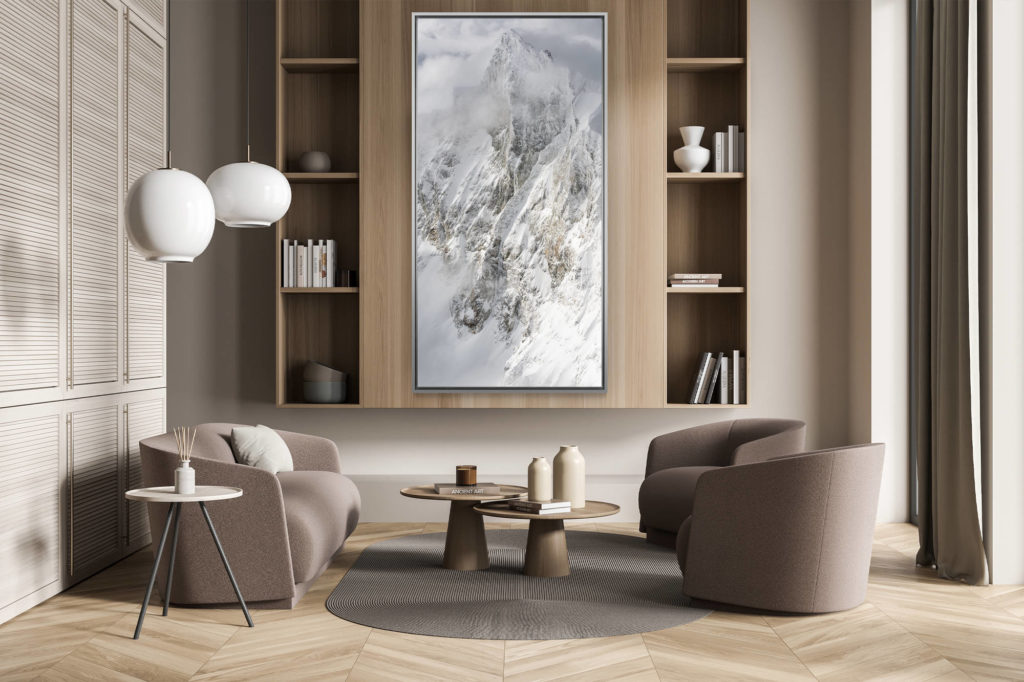 décoration salon suisse amoureux montagne - décoration murale verticale - Zinalrothorn Zermatt Engadine- vue panoramique montagne verticale
