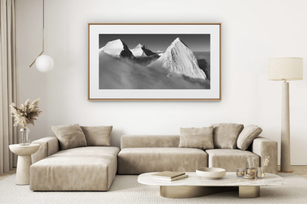 décoration salon clair rénové - photo montagne grand format - photo panoramique eiger monch jungfrau alpes bernoises