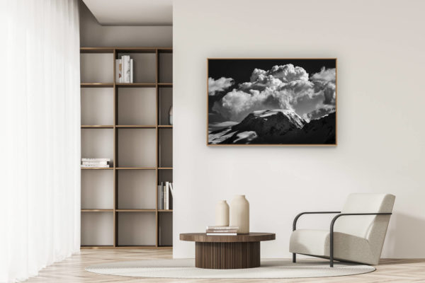 décoration appartement moderne - art déco design - Image montagne Vallée de Saas-Fee - Alpes Valais Suisse - Alphubel vu du Saastal