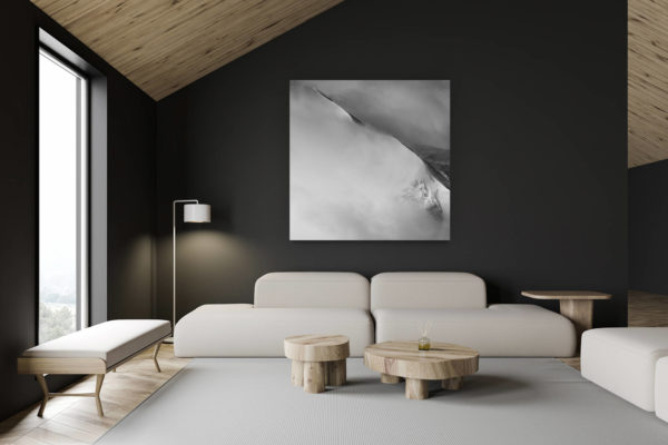 architecte intérieur rénovation chalet suisse - photo montagne grand format - Image Montagne St Moritz - photo noir et blanc Alpes Suisses