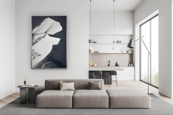modern swiss living room decor - mountain decor large photo - biancograt abstract