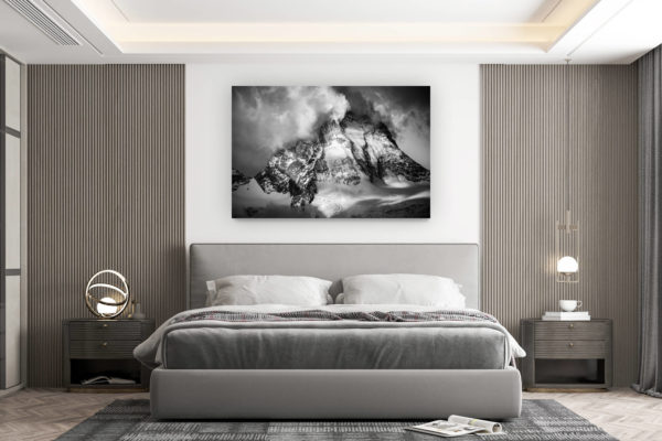 décoration murale chambre design - achat photo de montagne grand format - Val d'Anniviers - photo montagne Dent blanche Valais Alpes -