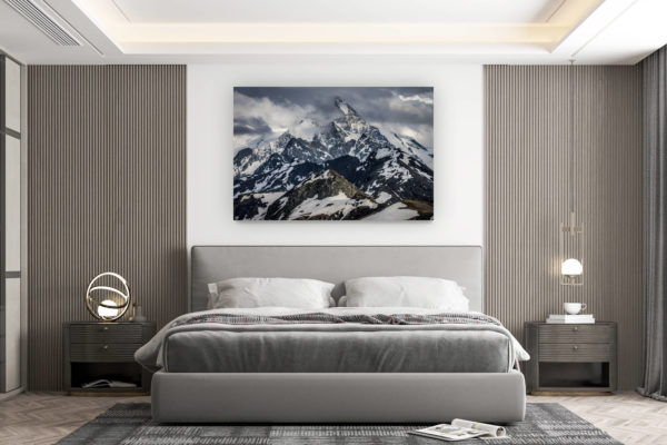 décoration murale chambre design - achat photo de montagne grand format - Val d'Anniviers - photos des montagnes Dent Blanche
