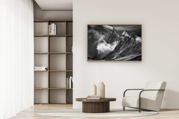 décoration appartement moderne - art déco design - Alpes Bernoises - Photo de paysage de montagne - Finsteraarhorn vue de Grindelwald