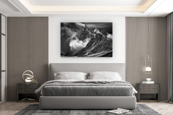 décoration murale chambre design - achat photo de montagne grand format - Alpes Bernoises - Photo de paysage de montagne - Finsteraarhorn vue de Grindelwald