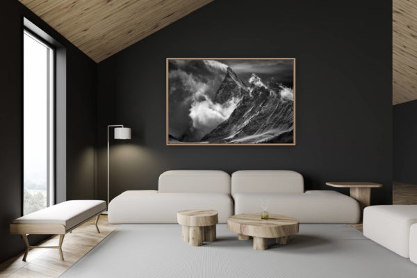 décoration chalet suisse - intérieur chalet suisse - photo montagne grand format - Alpes Bernoises - Photo de paysage de montagne - Finsteraarhorn vue de Grindelwald