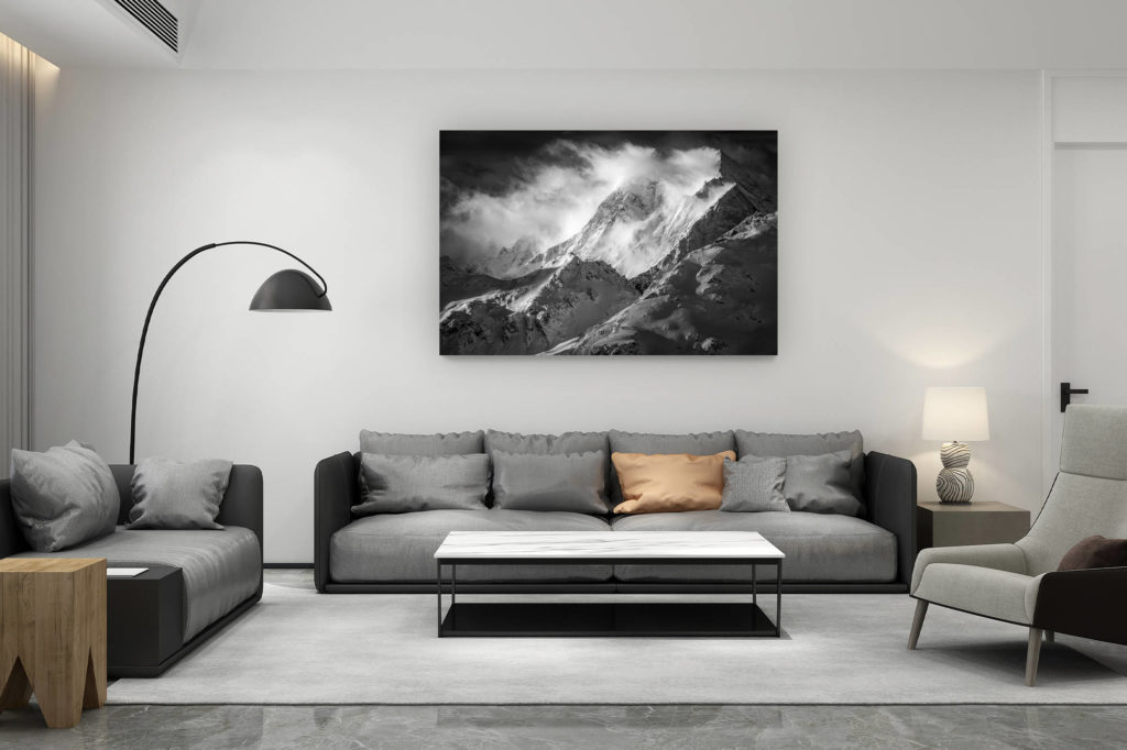 décoration salon contemporain suisse - cadeau amoureux de montagne suisse - photo montagnes grimentz - fine art photographie