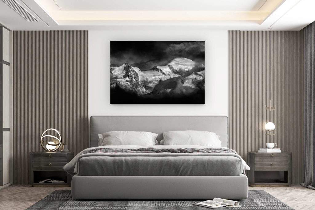 décoration murale chambre design - achat photo de montagne grand format - Mont Blanc - Photo massif du Mont Blanc et Mont Maudit Alpes -