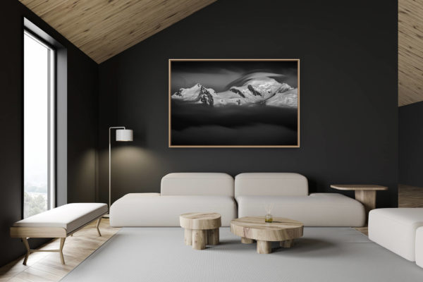 décoration chalet suisse - intérieur chalet suisse - photo montagne grand format - Massifs du Mont-Blanc -photo du mont blanc-Chamonix