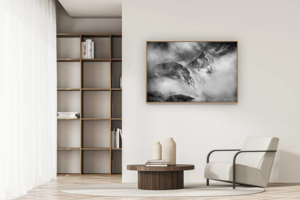 décoration appartement moderne - art déco design - Weisshorn - montagne photo Crans Montana- Val d'Anniviers Crans Montana