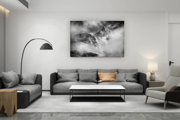 décoration salon contemporain suisse - cadeau amoureux de montagne suisse - Weisshorn - montagne photo Crans Montana- Val d'Anniviers Crans Montana