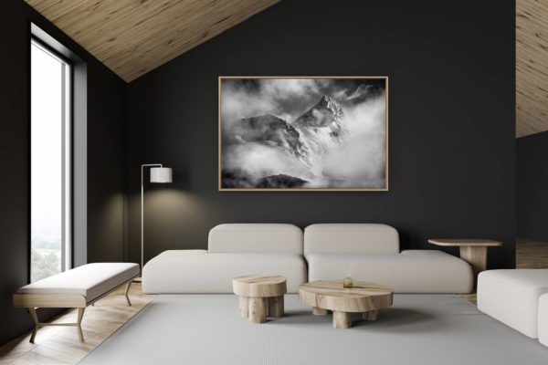 décoration chalet suisse - intérieur chalet suisse - photo montagne grand format - Weisshorn - montagne photo Crans Montana- Val d'Anniviers Crans Montana
