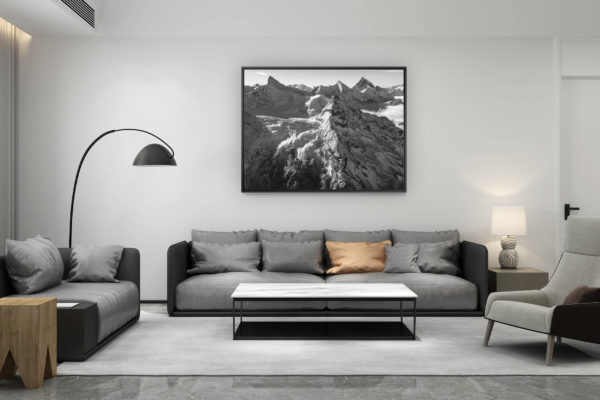 décoration salon contemporain suisse - cadeau amoureux de montagne suisse - photo montagnes val d'anniviers grimentz zinal