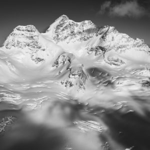 photo jungfrau top of europe and its glacier - black and white work