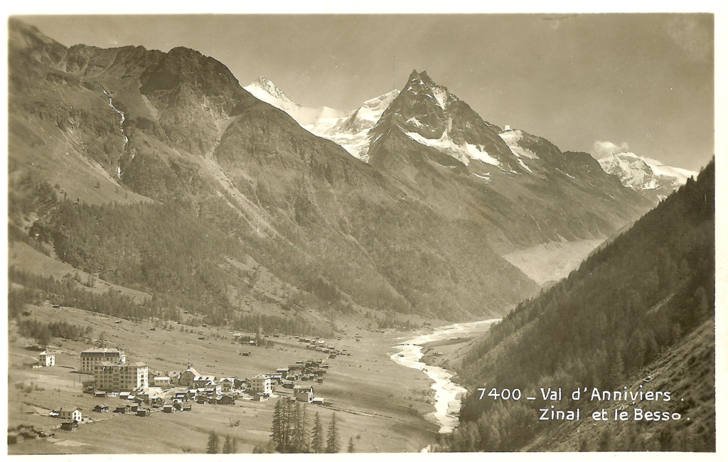 Zinal vers 1905 après la construction des premiers hôtels.