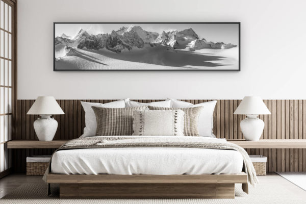 décoration chambre adulte moderne - photo de montagne grand format - panorama montagnes suisses - panoramique sur le plateau du trient