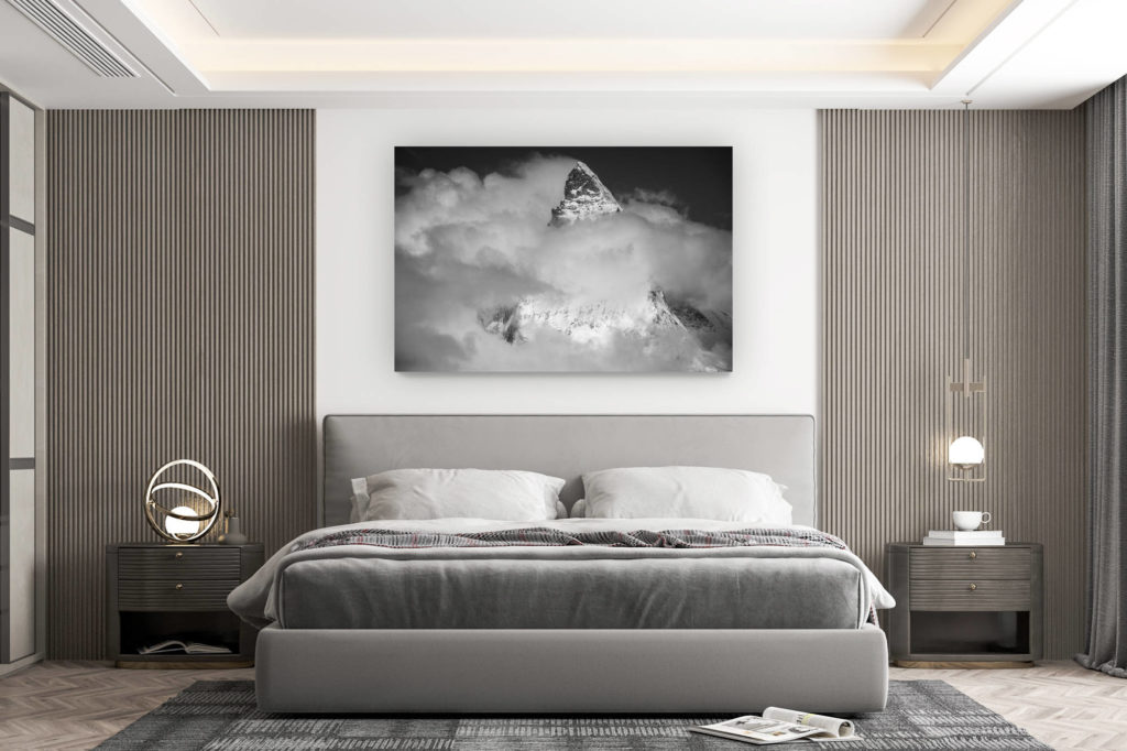 Wanddekoration Zimmer Design - Kauf eines großformatigen Bergfotos - Bergfoto Matterhorn Alpen vom Gornergratt aus gesehen