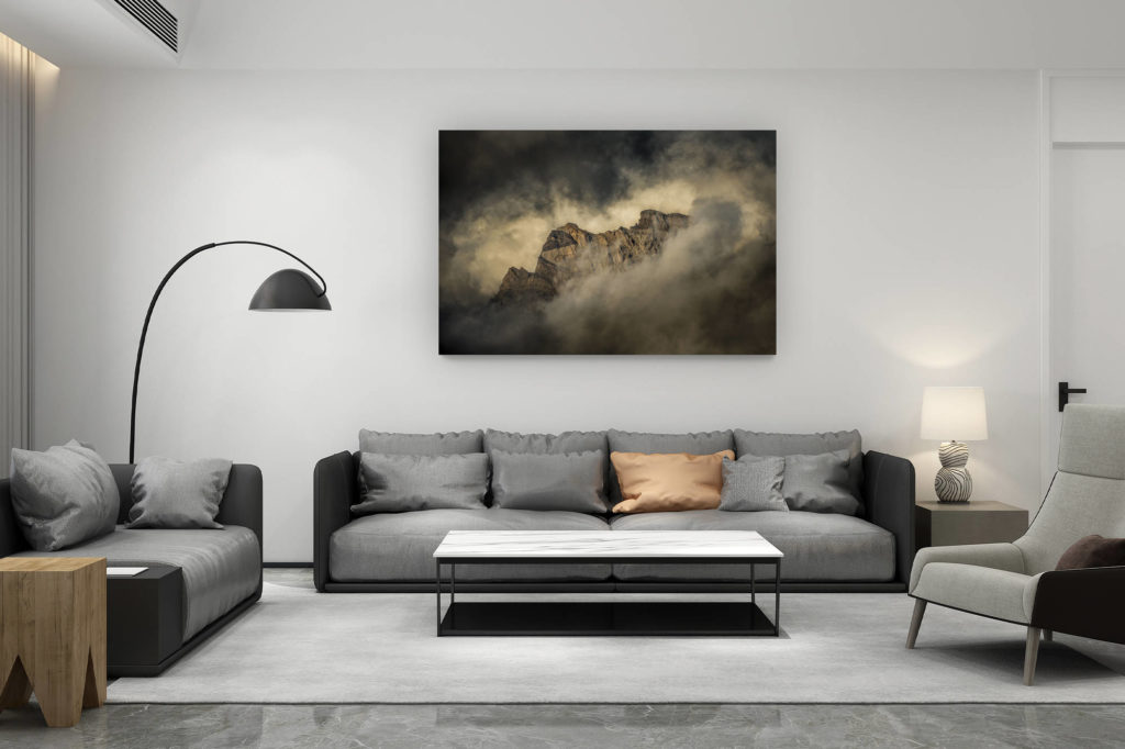 zeitgenössische schweizer Wohnzimmerdekoration - Geschenk für Schweizer Bergliebhaber - Foto Schweizer Berglandschaft - Dents de Morcles