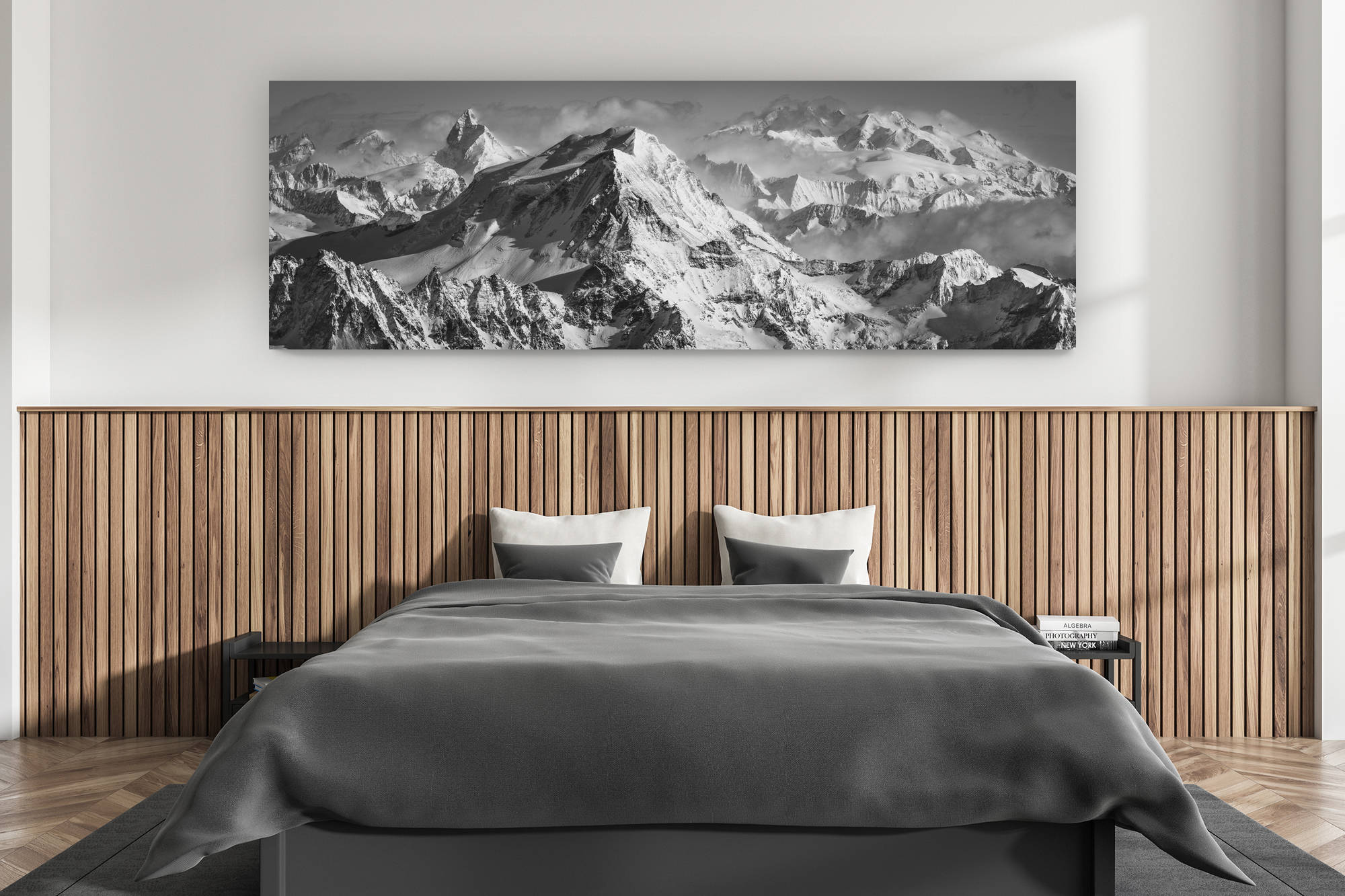 Panoramafoto über die Schweizer Alpen