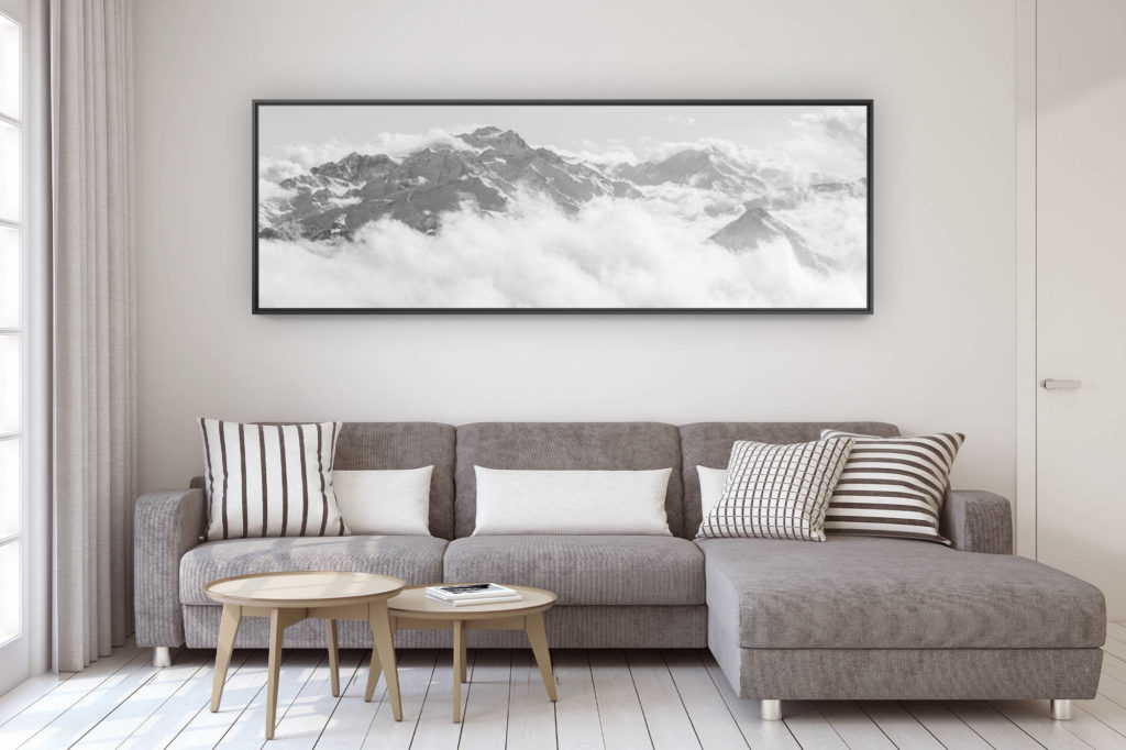 décoration murale design salon moderne - photo montagne grand format - poster panoramique montagnes des Combins, du Mont Vélan et du Catogne