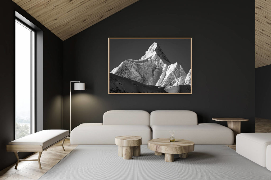 Dekoration Schweizer Chalet - Interieur Schweizer Chalet - Bergfoto Grossformat - Val d&#039;hérens - Dent d&#039;Hérens - Bergfoto Blick vom Theodulpass