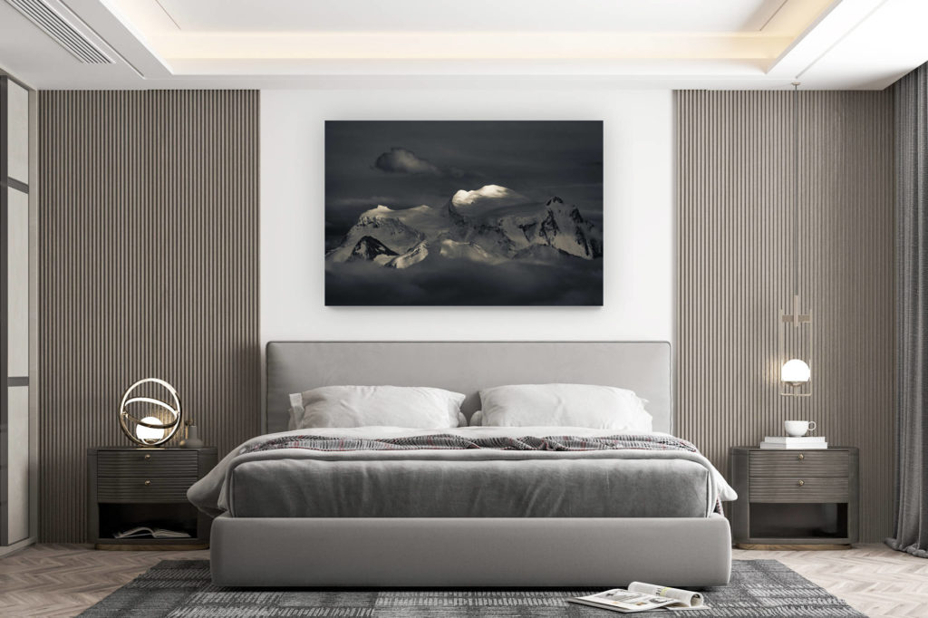 Wanddekoration Zimmer Design - Kauf eines großformatigen Bergfotos - Grand combin - Foto Val de Bagnes - Les combins -.