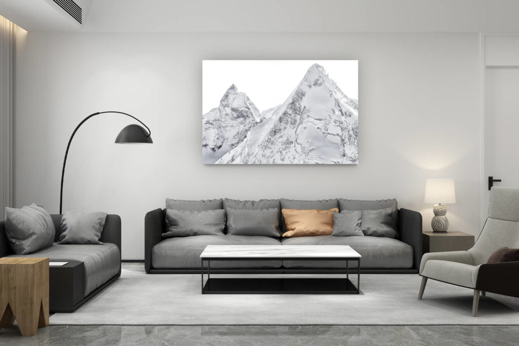living room decoration contemporary - swiss mountain gift - photo cervin matterhorn with snow