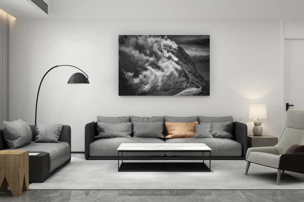 living room decoration contemporary - Swiss mountain gifts - The Swiss Alps seen from Grindelwald - Schreckhorn