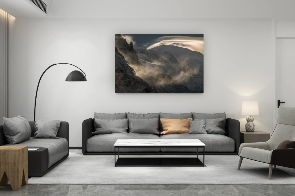 living room decor contemporary switzerland - swiss mountain gift - Massif Mont Blanc - mountain snow photo - Lenticulars