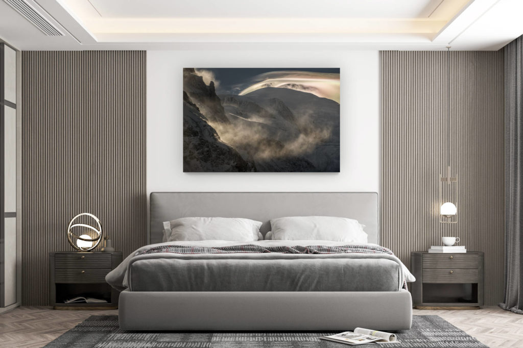 décoration murale chambre design - achat photo de montagne grand format - Massif Mont Blanc - photo montagne neige- Lenticulaires