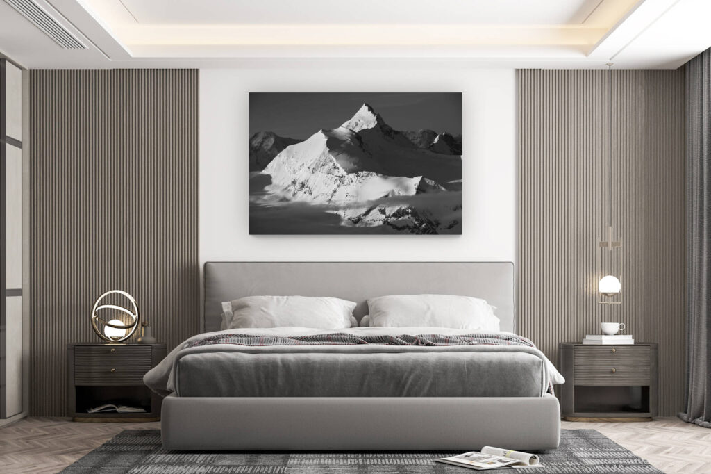 Wanddekoration Zimmer Design - Kauf großformatiges Bergfoto - Weisshorn Bishorn - Bild Berglandschaft
