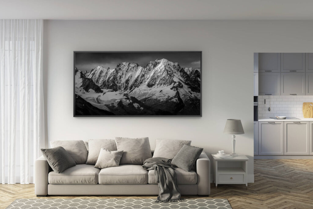 deco salon rénové - trend photo montagne grand format - Photo massif mont blanc - Aiguille Verte, Droits, Courtes