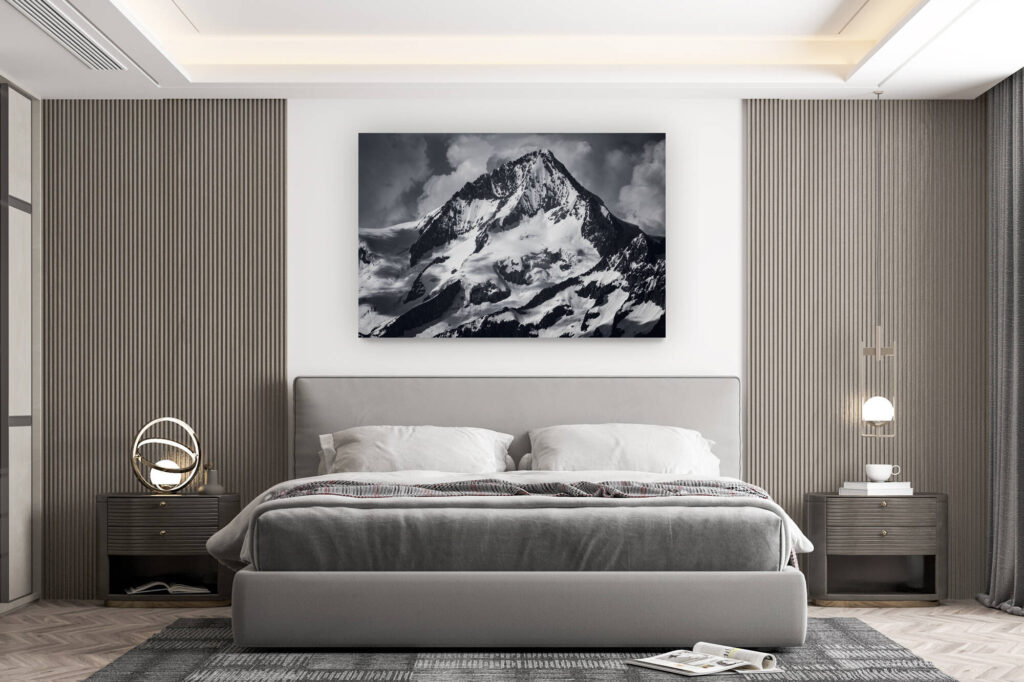 design room wall decoration - buy large size mountain photo - summit of bernese alps - Aletschhorn seen from Saas