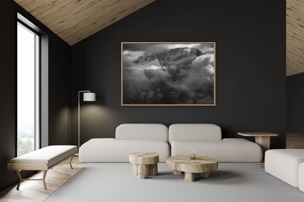 Dekoration Schweizer Chalet - Inneneinrichtung Schweizer Chalet - Bergfoto im Grossformat - Bergfoto Schweizer Alpen Zermatt-Tal-. Alphubel