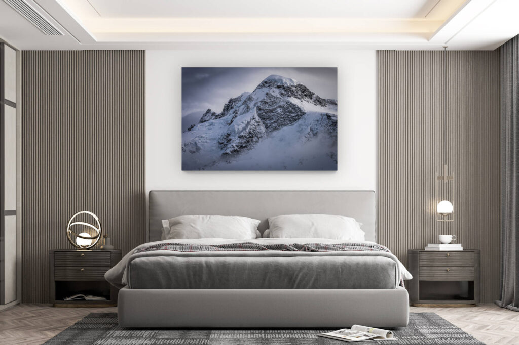 wall decoration room design - buy large size mountain photo - Mountain photo Swiss Valais - Valley of Zermatt- Massif du Breithorn