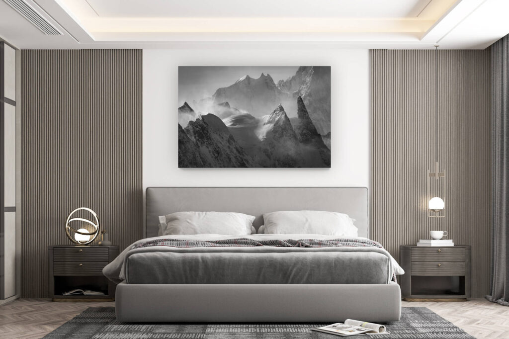 décoration murale chambre design - achat photo de montagne grand format - La dent du Géant - mont blanc massif photos - Peuterey and Aiguille blanche de Peuterey